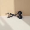 Black stainless steel soup spoon, long-handled household kitchen soup spoon, large spoon details Picture